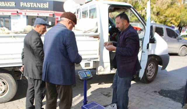 Muş merkezde yetiştirdiği kabakları Varto’da satıyor