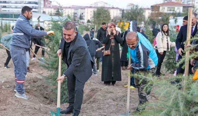 Sincan Belediye Başkanı Ercan, vatandaşlar ile birlikte fidan dikti