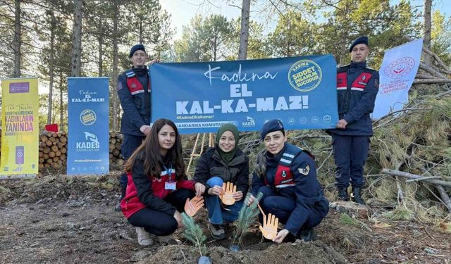 Çine’de fidanlar kadına şiddete karşı toprakla buluştu