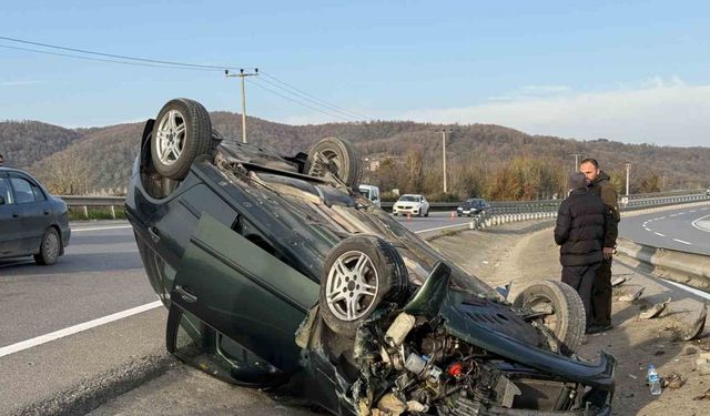 Kontrolden çıkan otomobil takla attı: 1 yaralı