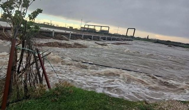 Ayvacık'ta aşırı yağış nedeniyle Tuzla Çayı taştı, tarım arazileri sular altında kaldı