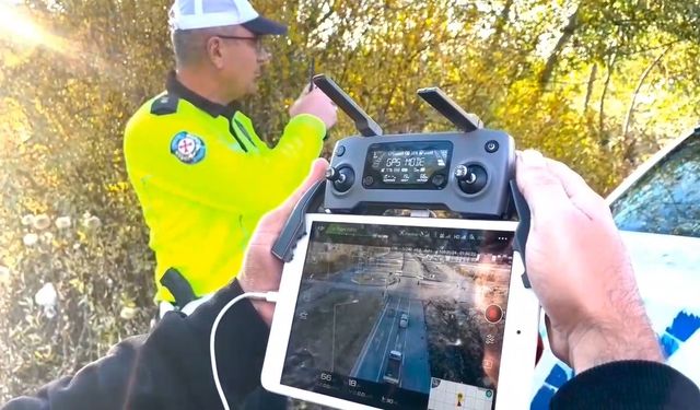 Bayburt’ta drone ile trafik denetimi yapıldı