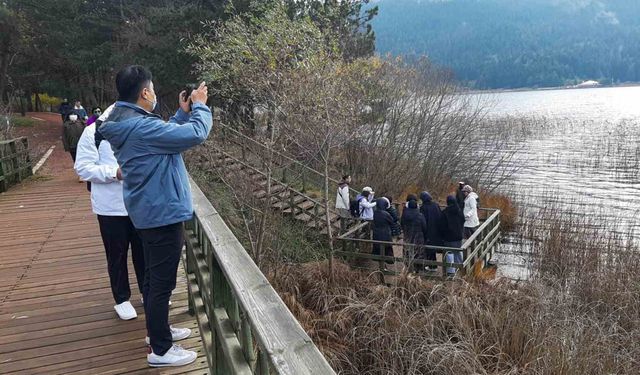Bolu'nun doğa harikası Abant Gölü'ne ziyaretçi akını