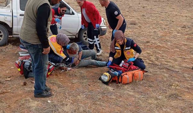 Dağda kalp krizi geçiren çobanın imdadına hava ambulansı yetişti