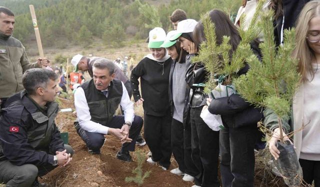 Gümüşhane’de Milli Ağaçlandırma Günü kapsamında fidanlar dikildi