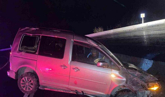 Kontrolden çıkan araç trafik levhalarına çarptı: 2 yaralı