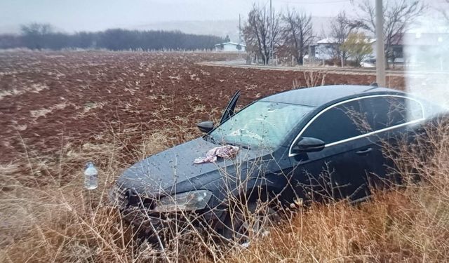 Malatya'da kontrolden çıkan otomobil tarlaya girdi: 4 yaralı