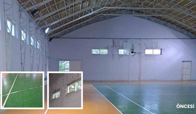 Marmaris Ortaokulu’nun spor salonu yenilendi