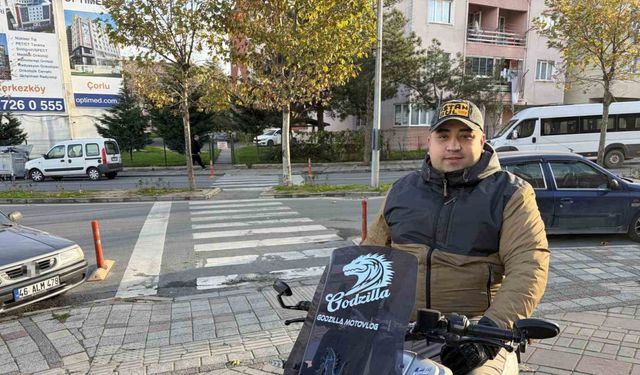 Motosikletli, viral olan yol verme anını anlattı