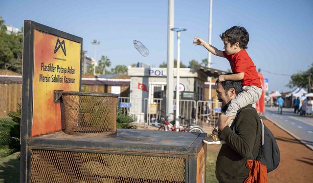 'Plastiksiz Mersin Sahilleri' projesi ile 10 ayda 1 ton plastik toplandı