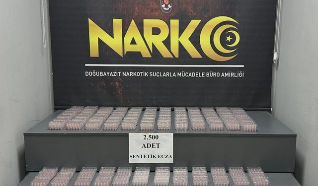 Ağrı'da tırda yüklü miktarda sentetik ecza yakalandı