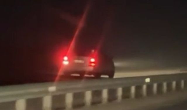 Aracıyla ters şeritte ilerleyen sürücü tehlike oluşturdu