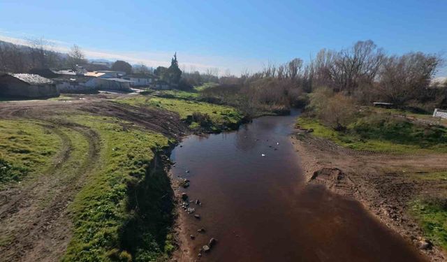 Babaeski'de Şeytan deresinin rengi kahverengiye döndü