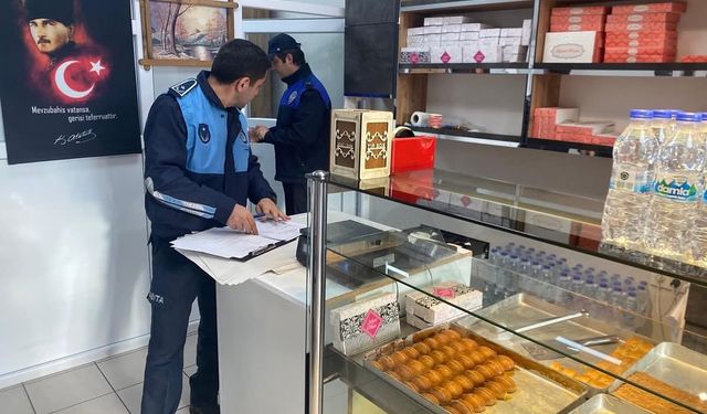 Babaeski'de tatlı üretimi ve satışı yapan iş yerleri denetlendi