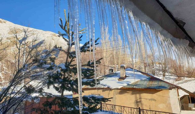 Başkale'de soğuk hava çatıları dondurdu
