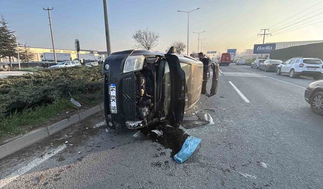 Bolu'da kontrolden çıkan otomobil devrildi: 1 yaralı