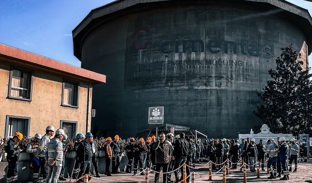 Çimento fabrikasında yangın tatbikatı