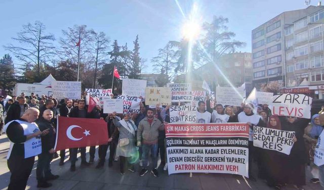 Çorlu'da işçilerinden hak arayışı eylemi