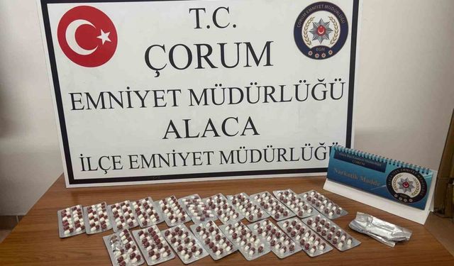 Çorum'da 266 adet sentetik ecza hapı ele geçirildi: 1 gözaltı