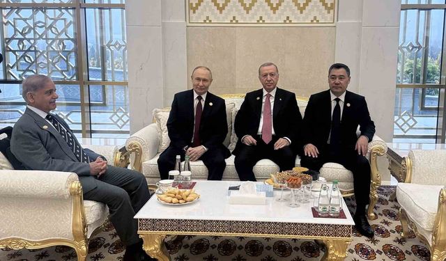 Cumhurbaşkanı Erdoğan, Putin, Şerif ve Berdimuhammedov ile görüştü