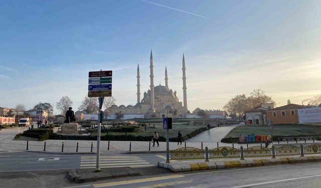 Edirne merkezde hava kirliliği çıplak gözle görüldü