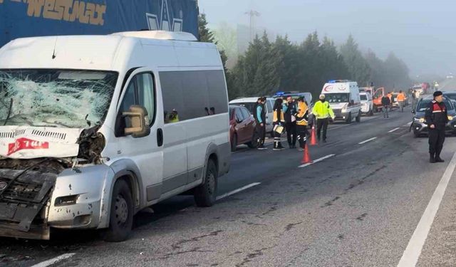 Edirne'de 10 araçlı zincirleme kaza: 5 yaralı