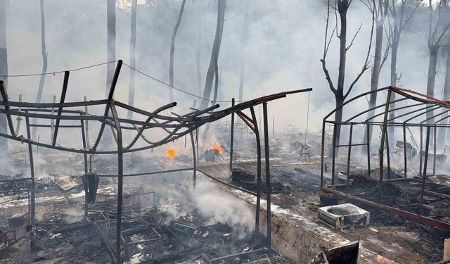 Fethiye'de onlarca karavan ve bungalov küle döndü