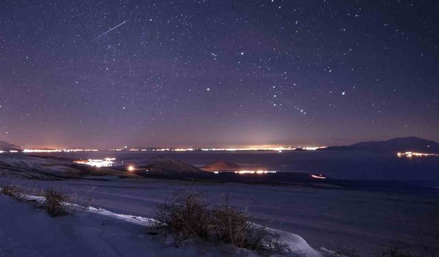 Geminid meteorları Bitlis'te kartpostallık manzaralar oluşturdu