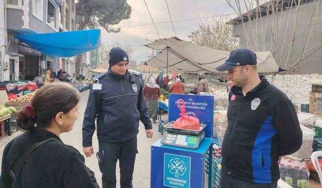 Germencik'te pazarlarda 'kontrol kantarı' uygulaması devam ediyor