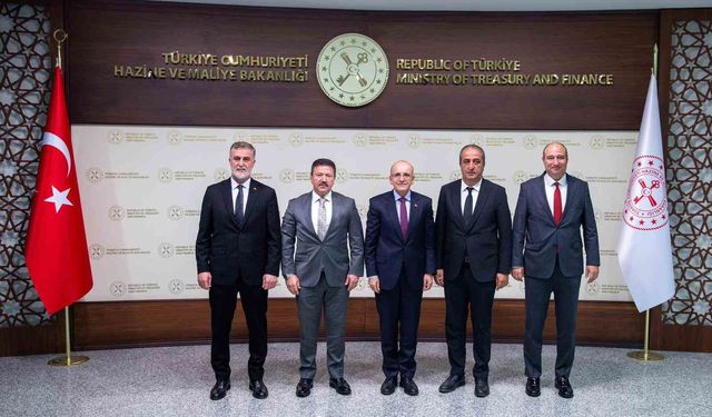 Hazine ve Maliye Bakanı Şimşek, TŞOF Genel Başkanı Yiğiner'i kabul etti