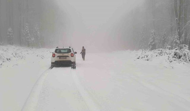 Kastamonu'da kar yağışı etkili oldu