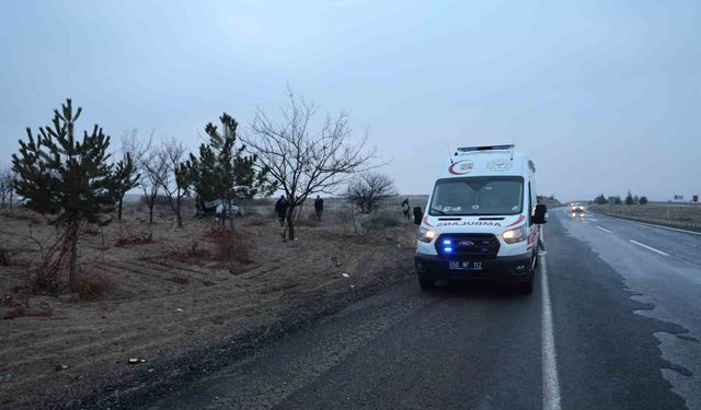 Kontrolden çıkan hafif ticari araç takla attı: 1 yaralı