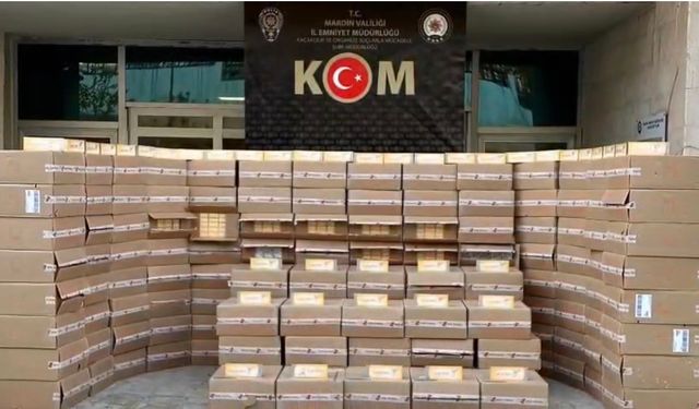 Mardin'de 78 bin paket kaçak sigara ele geçirildi
