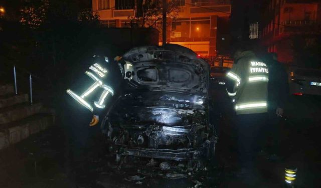Mardin'de park halindeki otomobilde çıkan yangın söndürüldü