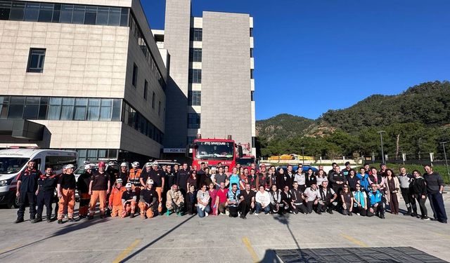 Marmaris Devlet Hastanesi'nde gerçeğini aratmayan tatbikat