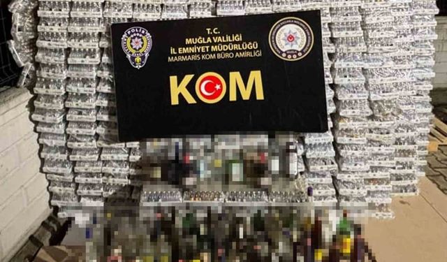 Marmaris'te 4 bin 166 litre kaçak içki ele geçirildi