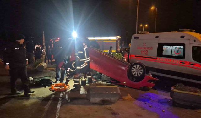 Polisten kaçan araç takla attı: 3 yaralı