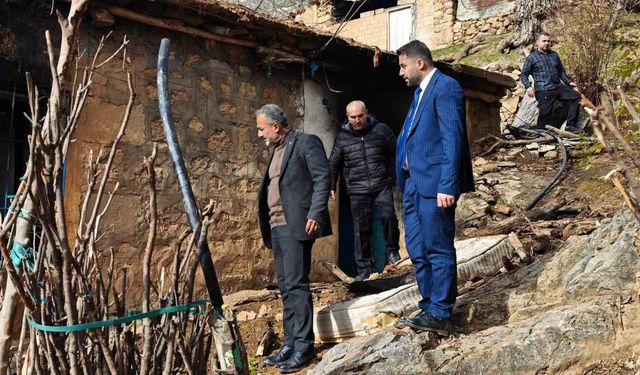 Sason'da yangın mağduru aileye destek