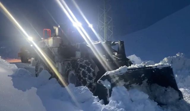 Şırnak'ta karla mücadele gece de devam ediyor