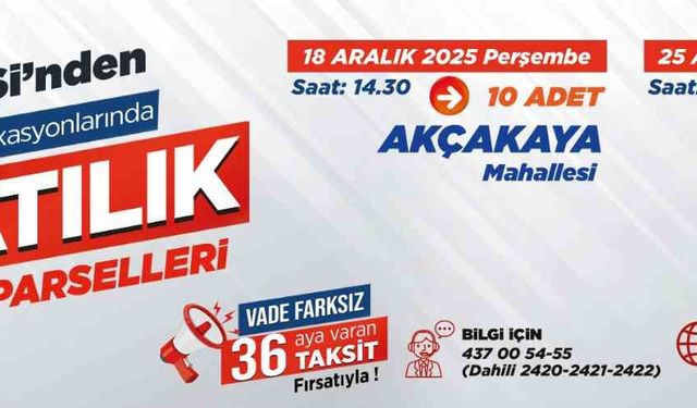 Talas Belediyesi'nden villa parseli fırsatı