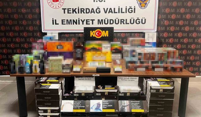 Tekirdağ'da kaçakçılık operasyonlarında çok sayıda ürün ele geçirildi