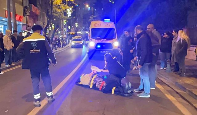 Tekirdağ'da motosikletin çarptığı kadın yaralandı