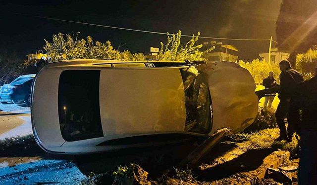 Tofaş ile çarpışan otomobil takla attı