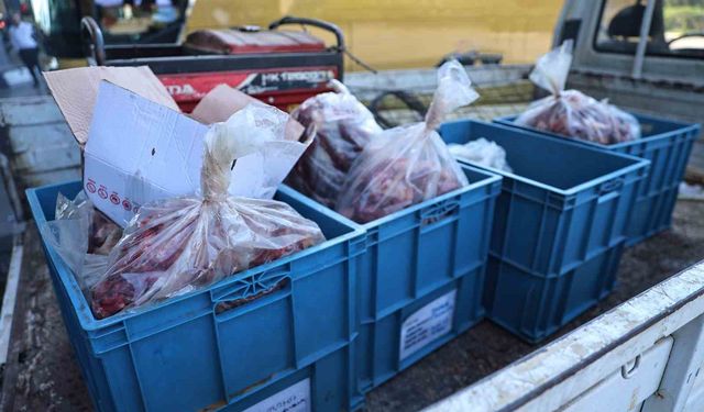 Yolcu otobüsüyle uygunsuz şartlarda taşınan çeyrek ton ete el konuldu