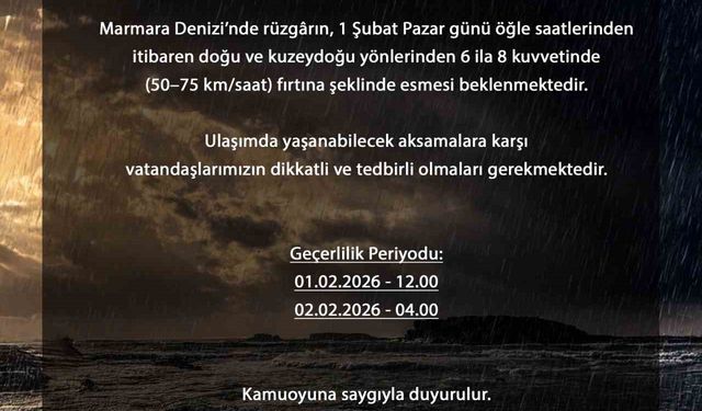 Bursa'da saatteki hızı 75 kilometreye ulaşan fırtına bekleniyor