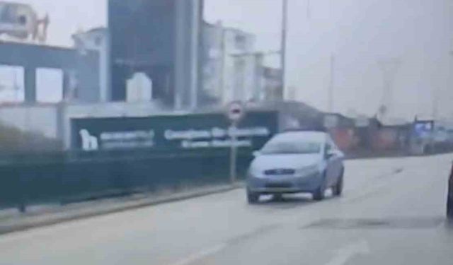 Bursa'da ters yöne giren otomobil paniğe neden oldu