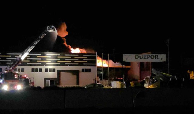 Düzce'de strafor fabrikasında yangın
