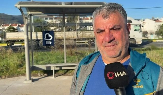 Edremit'te bir babanın kızı ıslanmasın diye yaptığı durak belediyeyi harekete geçirdi