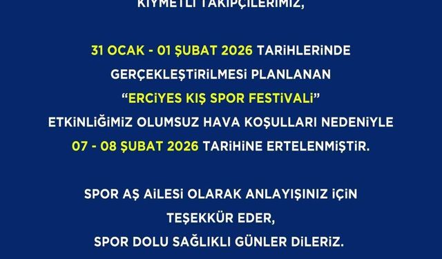 Erciyes Kış Spor Festivali'ne olumsuz hava engeli