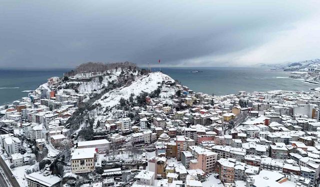 Giresun'da kar sonrası kartpostallık manzaralar ortaya çıktı
